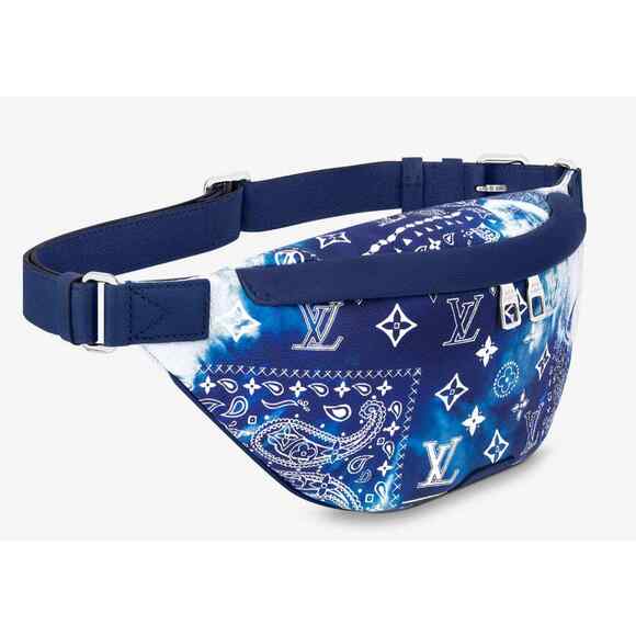 Louis Vuitton Discovery Bumbag PM Bandana Blue Monogram Crossbody Fanny Pack Bag - Picture 3 of 9
